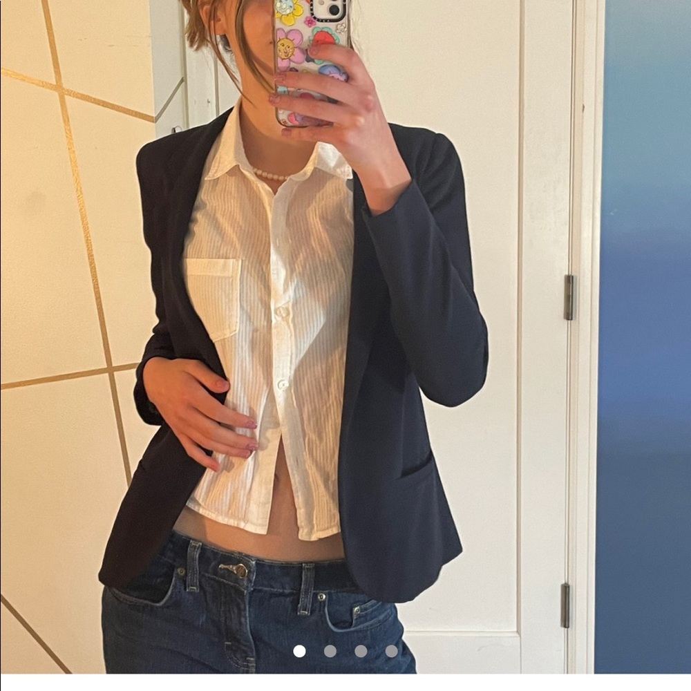 URBAN OUTFITTERS SILENCE AND NOISE NAVY BLAZER